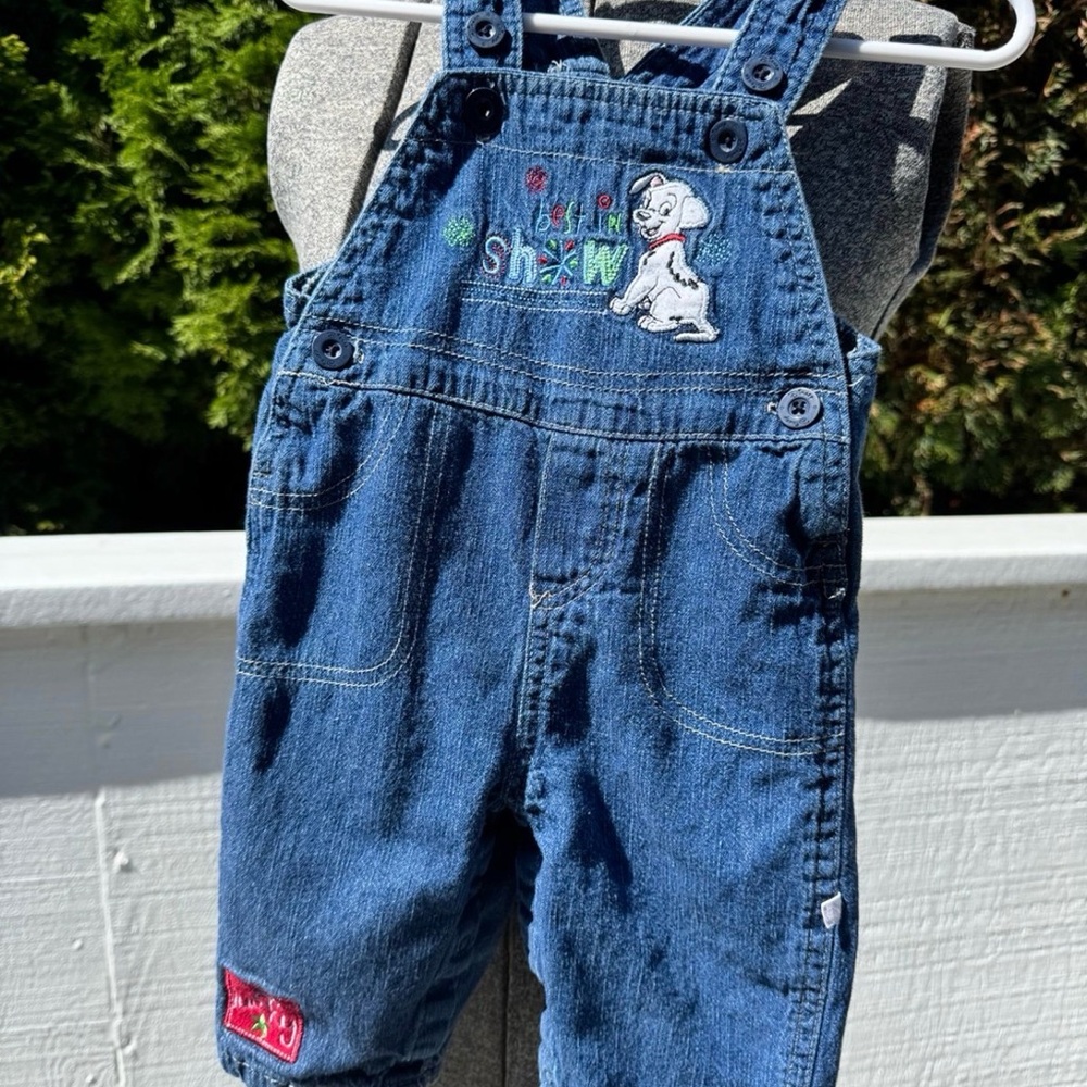 90s Disney Baby 101 Dalmatians Lucky Denim Overalls 6-9M
